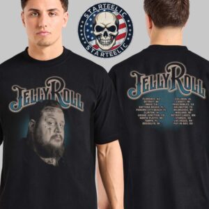 Jelly Roll 2025 Blue Portrait Tour Tee Schedule Two Sided Unisex T-Shirt
