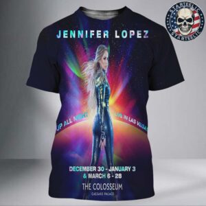 Jennifer Lopez Up All Night Live In Las Vegas At The Colosseum Theater At Caesars Palace In Paradise Nevada On Dec 30 2025 And January 3 And March 6-28 2026 All Over Print Shirt