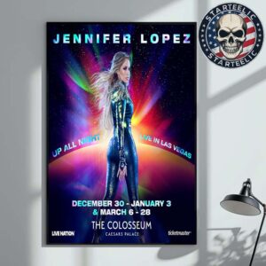 Jennifer Lopez Up All Night Live In Las Vegas At The Colosseum Theater At Caesars Palace In Paradise Nevada On Dec 30 2025 And January 3 And March 6-28 2026 Home Decor Poster Canvas