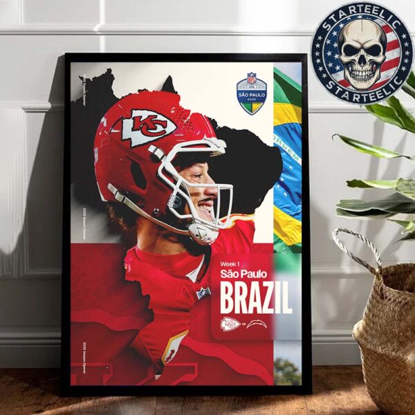 Kansas City Chiefs Vs Los Angeles Chargers On Week 1 In Sao Paulo Brazil NFL 2025 Schedule Home Decor Poster Canvas