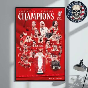 Liverpool FC Champ20ns Premier League Winner 2025 Magazine Home Decor Poster Canvas