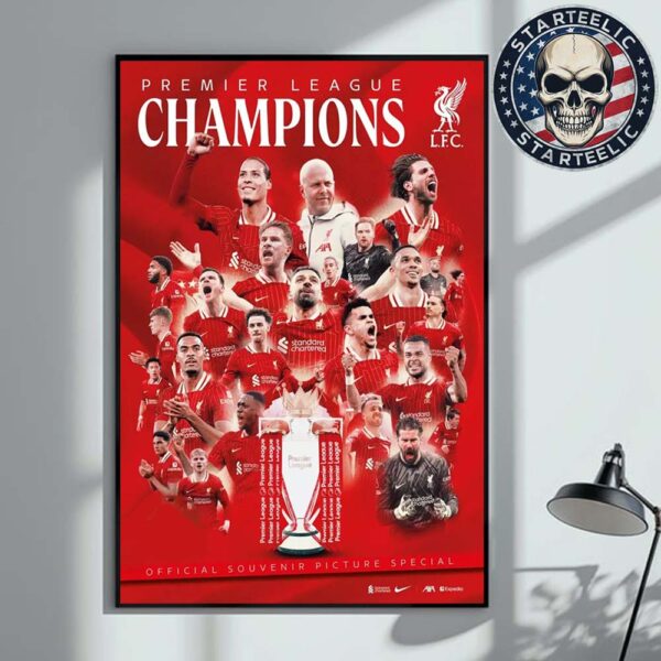 Liverpool FC Champ20ns Premier League Winner 2025 Magazine Home Decor Poster Canvas