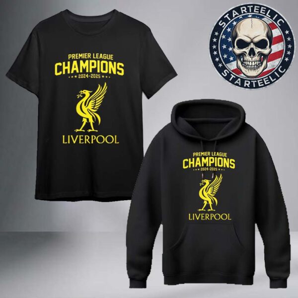 Liverpool FC Premier League Champions 2024 2025 Unisex T-Shirt Hoodie
