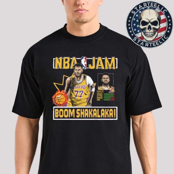 Luka Doncic Los Angeles Lakers Homage NBA Jam Tri-Blend Unisex T-Shirt
