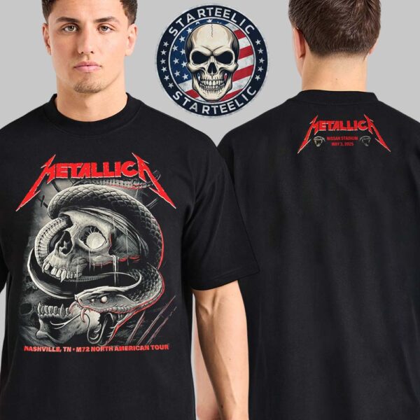 Metallica M72 Nashville Night 2 Event Merch Tee North American Tour 2025 At Nissan Stadium In Nashville TN On May 3rd 2025 Two Sides Unisex T-Shirt