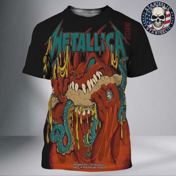 Metallica M72 Philly 2025 Night 2 Tonight Poster For Philadelphia Pennsylvania At Lincoln Financial Field On May 25th 2025 All Over Print Shirt