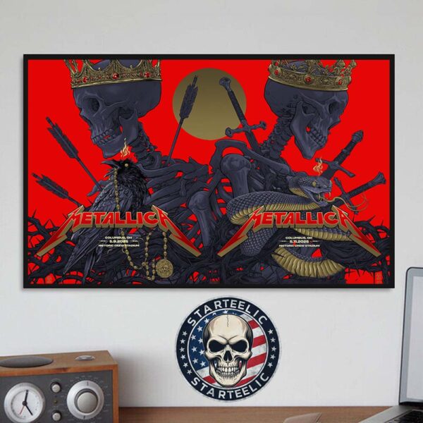 Metallica M72 Sonic Temple Event Poster Night 1 And 2 In Columbus Ohio At Historic Crew Stadium On May 9th And 11th 2025 M72 North American Tour 2025 Home Decor Poster Canvas