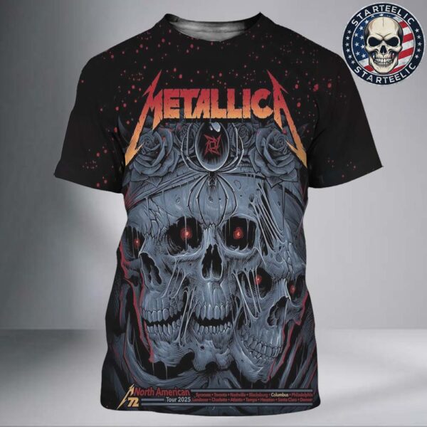 Metallica M72 Sonic Temple North American Tour 2025 Event Poster In Columbus Ohio At Historic Crew Stadium All Over Print Shirt