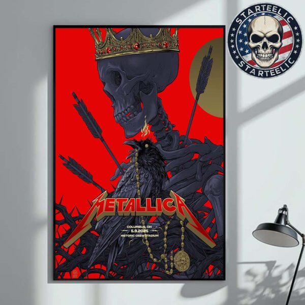 Metallica M72 Sonic Temple Tonight Poster In Columbus Ohio At Historic Crew Stadium On May 9th 2025 M72 North American Tour 2025 Home Decor Poster Canvas