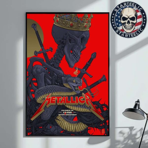 Metallica M72 Sonic Temple Tonight Poster Night 2 In Columbus Ohio At Historic Crew Stadium On May 11th 2025 M72 North American Tour 2025 Home Decor Poster Canvas