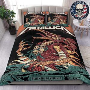 Metallica M72 Virginia Tech Event Poster For Blacksburg Virginia At Virginia Tech On May 7th 2025 Bedding Set