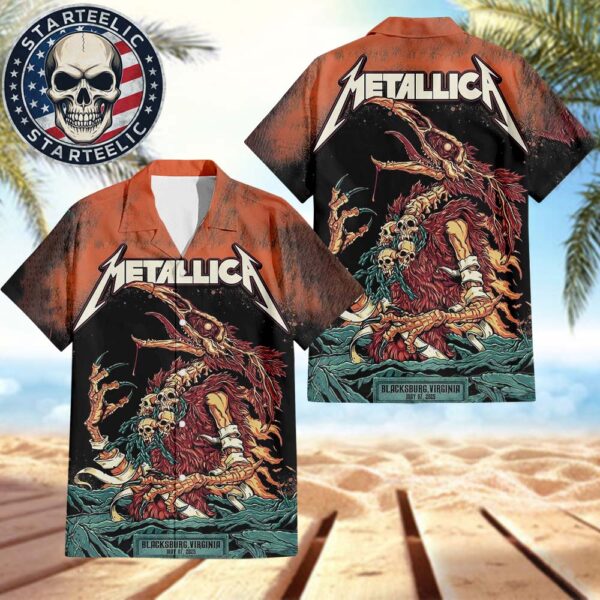 Metallica M72 Virginia Tech Event Poster For Blacksburg Virginia At Virginia Tech On May 7th 2025 Summer Hawaiian Shirt