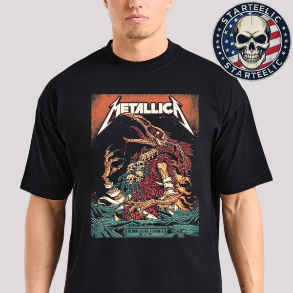 Metallica M72 Virginia Tech Event Poster For Blacksburg Virginia At Virginia Tech On May 7th 2025 Unisex T-Shirt