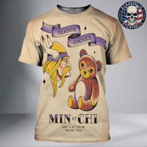 Minnesota Vikings Season Opener In Chicago Illinois At Soldier Field On September 8th 2025 NFL All Over Print Shirt
