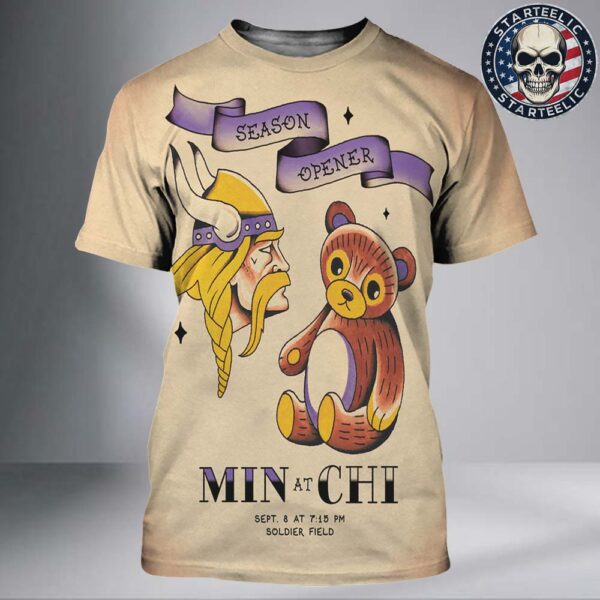Minnesota Vikings Season Opener In Chicago Illinois At Soldier Field On September 8th 2025 NFL All Over Print Shirt