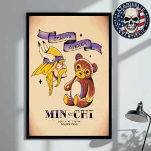 Minnesota Vikings Season Opener In Chicago Illinois At Soldier Field On September 8th 2025 NFL Home Decor Poster Canvas