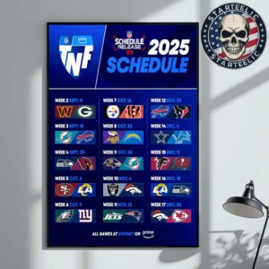 NFL Schedule Release 25 Thursday Night Football NFL 2025 Schedule Home Decor Poster Canvas