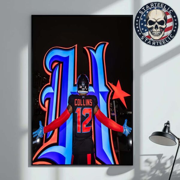 Nico Collins Houston Texans Tell ‘Em H-Town NFL 2025 Home Decor Poster Canvas