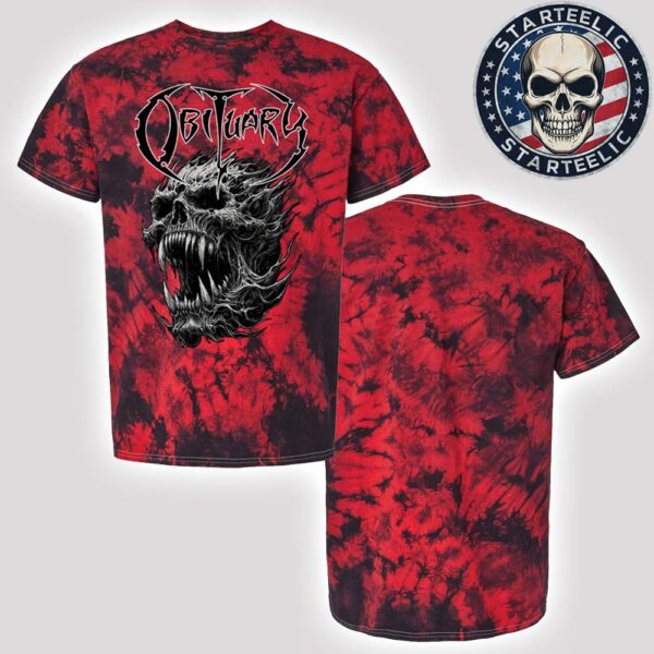 Obituary 2025 Red Marbled All Over Print Shirt