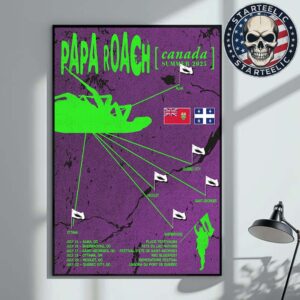 Papa Roach Canada Summer 2025 Tour Schedule On July 2025 Home Decor Poster Canvas