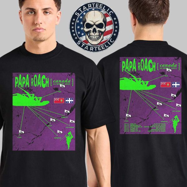 Papa Roach Canada Summer 2025 Tour Schedule On July 2025 Two Sided Unisex T-Shirt
