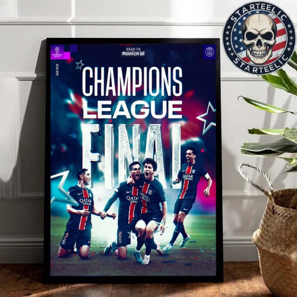 Paris Saint Germain Finaliste De La Ligue Des Champions Road To Munich UEFA Champions League Final 2025 Home Decor Poster Canvas
