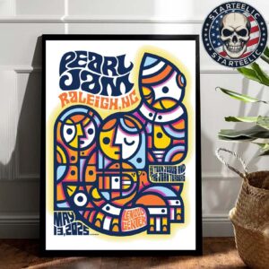 Pearl Jam Event Poster At Lenovo Center In Raleigh NC On May 13th 2025 Art By Don Pendleton Home Decor Poster Canvas