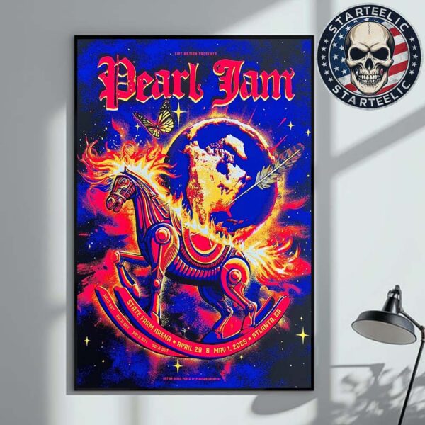 Pearl Jam Event Poster At State Farm Arena In Atalanta CA On April 29th And May 1st 2025 Home Decor Poster Canvas