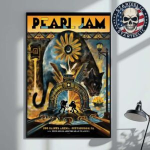 Pearl Jam Event Poster Night 2 At PPG Paints Arena In Pittsburgh PA On May 18th 2025 Art By Zeb Love Home Decor Poster Canvas