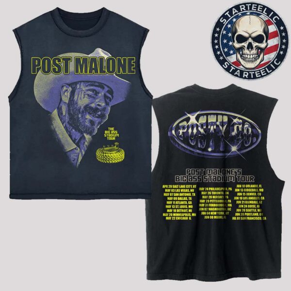Post Malone X Dallas Cowboys Big Ass Stadium Tour 2025 Unisex Cut Out Tank Top