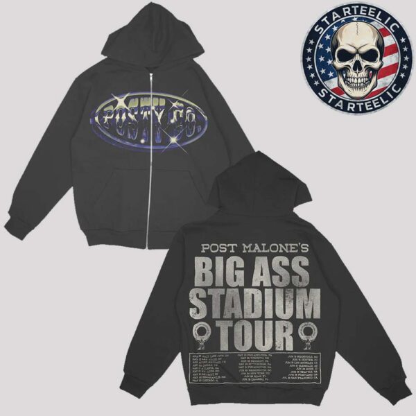 Post Malone X Dallas Cowboys Big Ass Stadium Tour 2025 Unisex Zip Hoodie