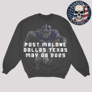 Post Malone X Dallas Cowboys In Texas On May 9th 2025 Unisex Crewneck Sweater