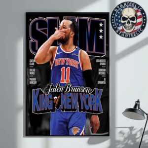 Slam 256 Cover Poster Jalen Brunson New York Knicks King Of New York NBA 2025 Home Decor Poster Canvas