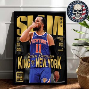 Slam 256 Gold Metal Cover Poster Jalen Brunson New York Knicks King Of New York NBA 2025 Home Decor Poster Canvas