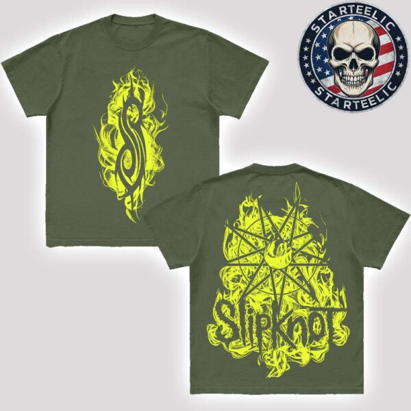 Slipknot European Tour 2025 Merch Tee Flamed Tribal S Unisex T-Shirt