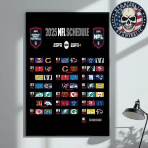 The 2025 Monday Night Football NFL 2025 Schedule Home Decor Poster Canvas