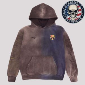 Travis Scott Cactus Jack CJ X Nike X FC Barcelona Split-Dye Crest Unisex Hoodie
