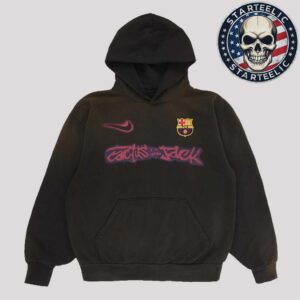 Travis Scott Cactus Jack CJ X Nike X FC Barcelona Spray Logo Unisex Hoodie