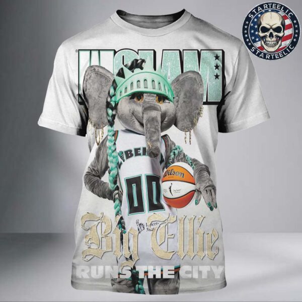 WSlam Cover Poster New York Liberty Big Ellie Runs The City WNBA All Over Print Shirt