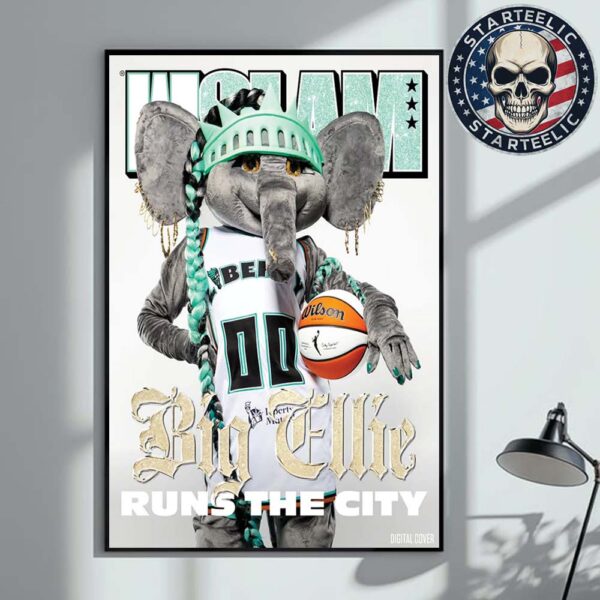 WSlam Cover Poster New York Liberty Big Ellie Runs The City WNBA Home Decor Poster Canvas