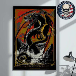 A Perfect Circle Exclusive Limited Ridgefield Dragon Poster At Cascades Amphitheater In Ridgefield WA On June 6 2025 Home Decor Poster Canvas