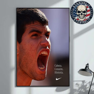 Carlos Alcaraz Nike Are French Open Victory 2025 Cabeza Corazon Historia Home Decor Poster Canvas