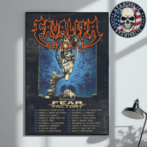 Cavalera With Fear Factory Event Poster Fall Headlining Tour 2025 Chaos A.D MMXXV Schedule Home Decor Poster Canvas