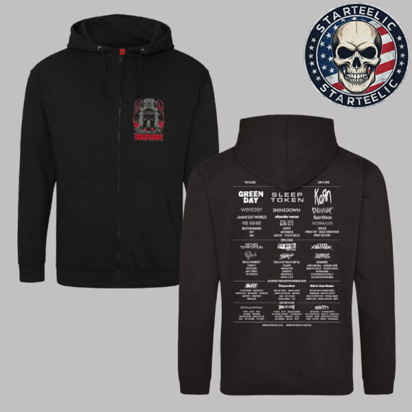 Download Festival 2025 Dungeon Gate Line Up Unisex Zip Hoodie