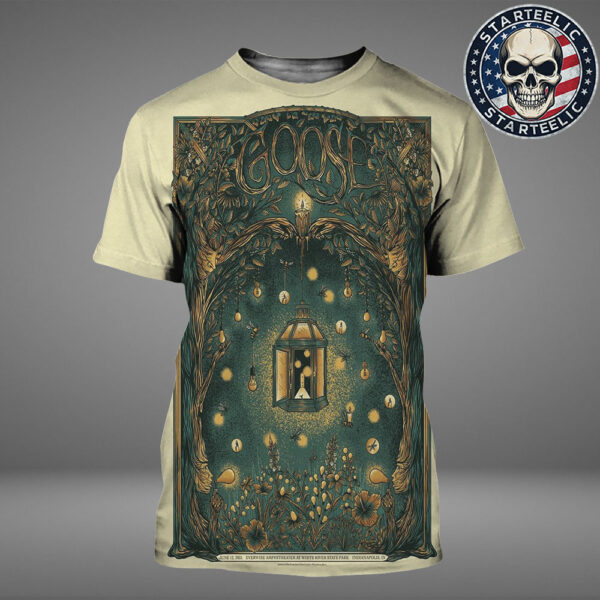 Goose Event Poster At Everwise Amphitheater At White River State Park In Indianapollis Indiana On June 12 2025 All Over Print Shirt