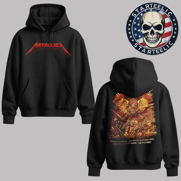 Metallica M72 Atlanta 2025 Merch At Mercedes Benz Stadium In Atlanta GA On June 3 2025 Two Sided Unisex Hoodie