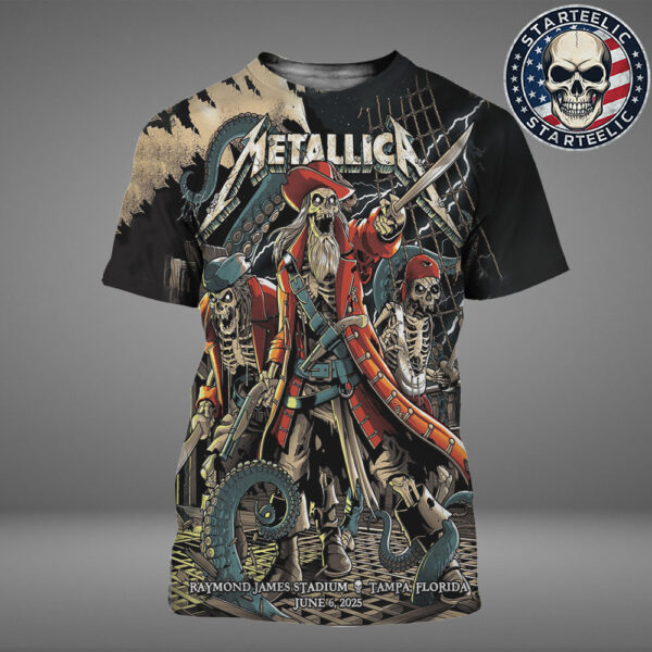 Metallica M72 Tampa 2025 Event Poster In Tampa Florida At Raymond James Stadium On June 6th 2025 Met On Tour 2025 All Over Print Shirt