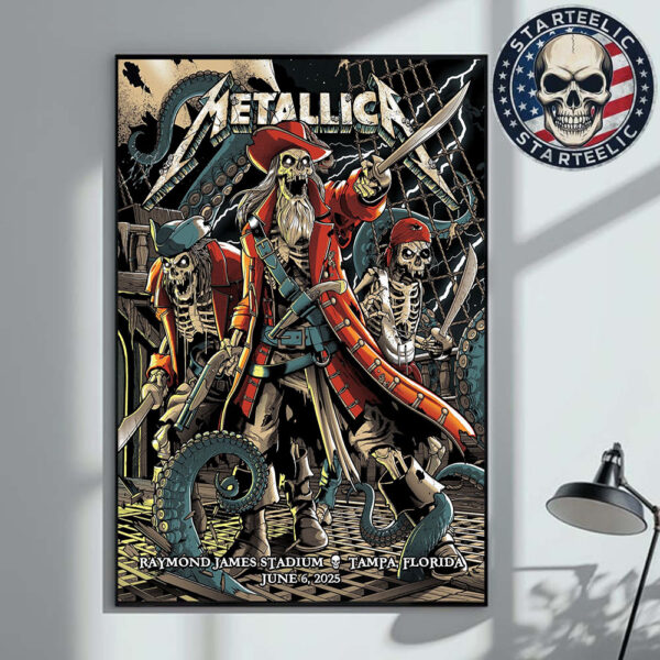 Metallica M72 Tampa 2025 Event Poster In Tampa Florida At Raymond James Stadium On June 6th 2025 Met On Tour 2025 Home Decor Poster Canvas