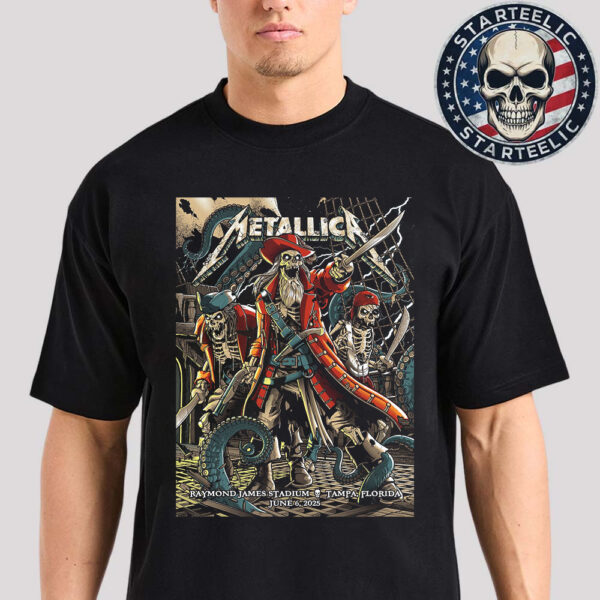 Metallica M72 Tampa 2025 Event Poster In Tampa Florida At Raymond James Stadium On June 6th 2025 Met On Tour 2025 Unisex T-Shirt
