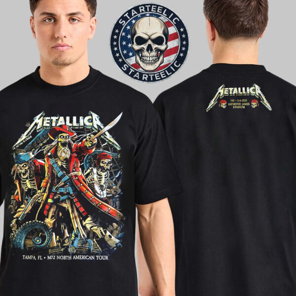 Metallica M72 Tampa 2025 Merch Tee In Tampa Florida At Raymond James Stadium On June 6th 2025 Two Sided Unisex T-Shirt